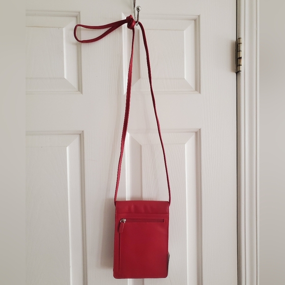 NWT ILI New York Red Leather Crossbody Bag Organizer on a string - Picture 6 of 12
